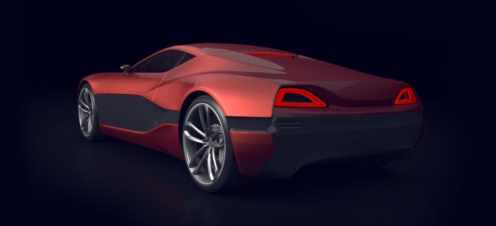 Spatele lui Rimac Concept One este simplist, dar ideea nervurii mediane este originala